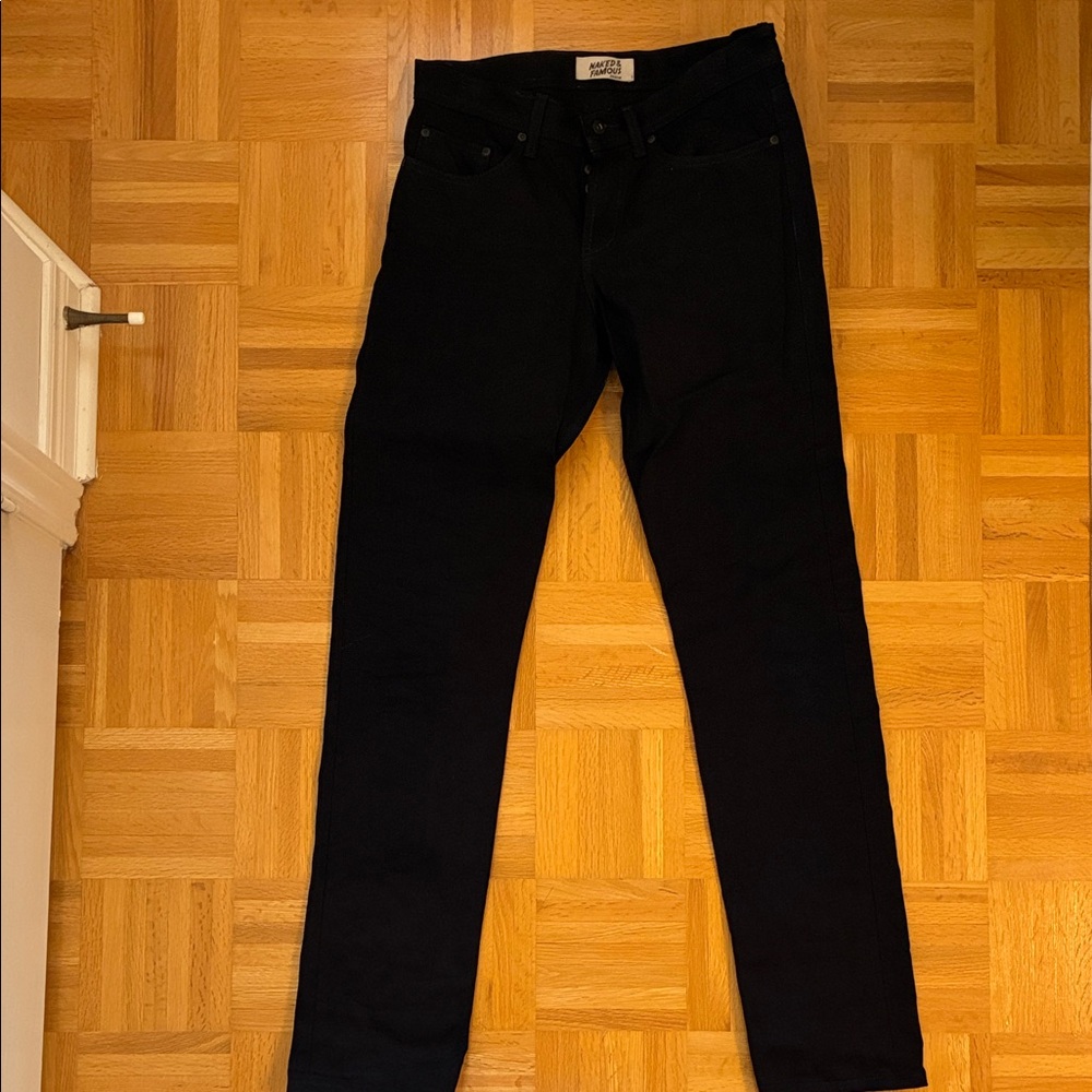 Naked & Famous Denim Midnight Blue Slim Straight Jeans - Tag Size 30 (32” waist)